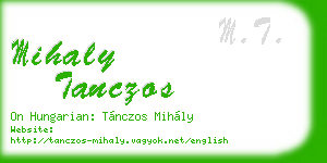 mihaly tanczos business card